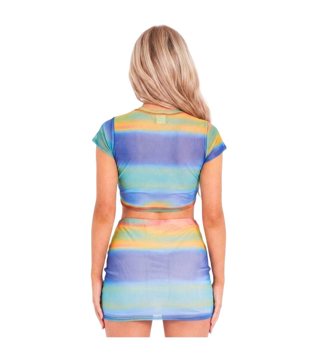 Mini Jupe Motif/style Dégradé Femme Bleu Missy Empire-2