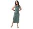 Robe longue encolure ronde CHARLINE unie kaki Coton Du Monde-1