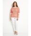 Pull doux rayé ajouré court manches courtes-3