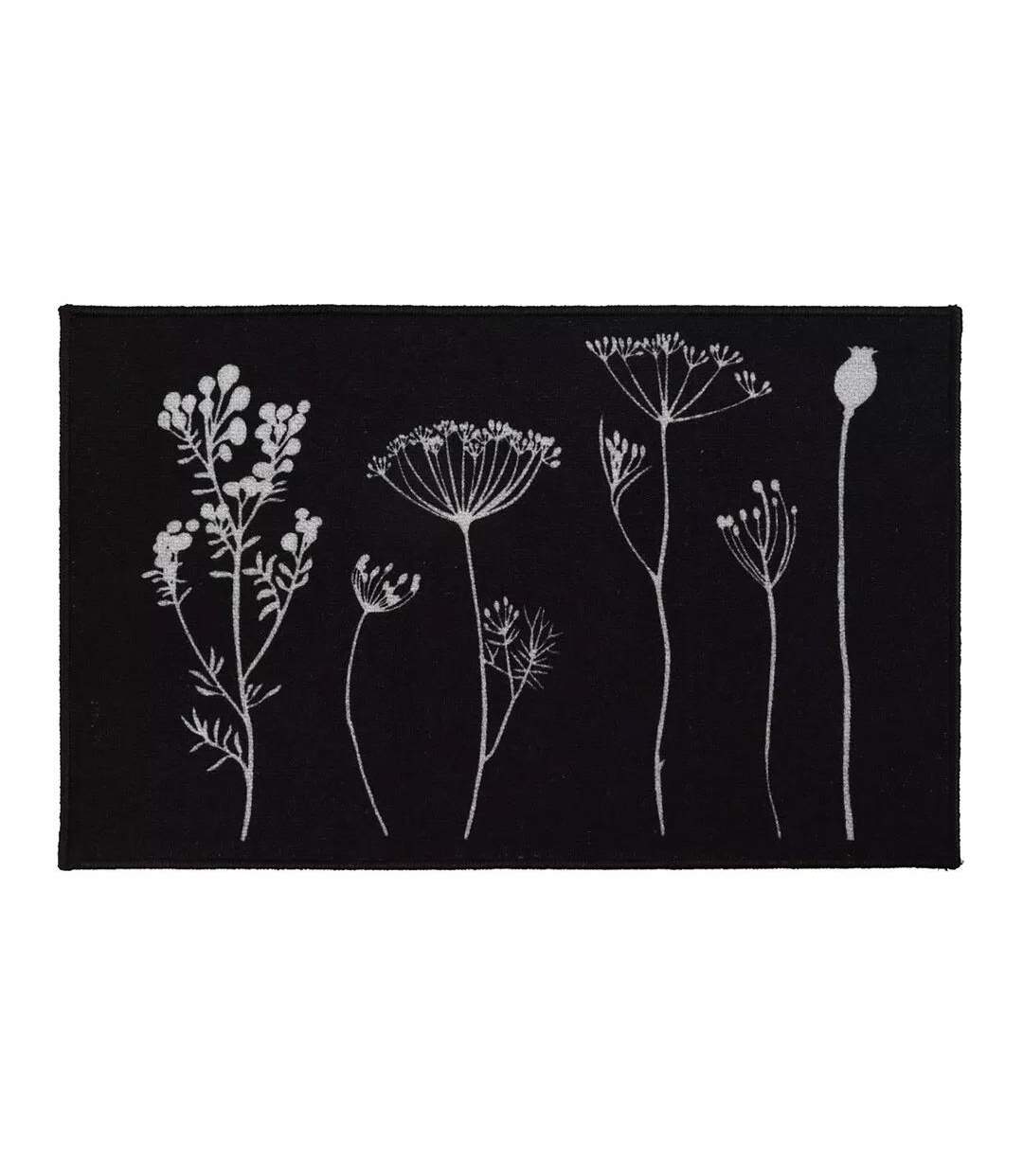 Tapis Imprimé Noir Luance 50x80cm Herbier - Taille unique-1