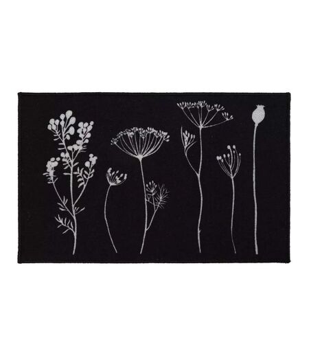 Tapis Imprimé Noir Luance 50x80cm Herbier - Taille unique