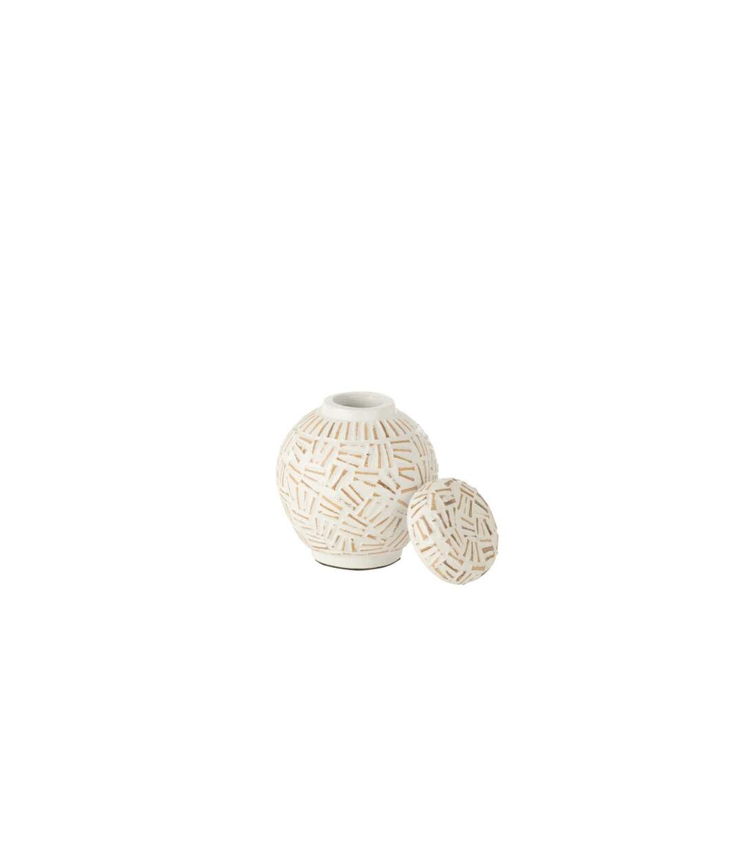 Pot Déco Avec Couvercle Lauwra 20cm Blanc