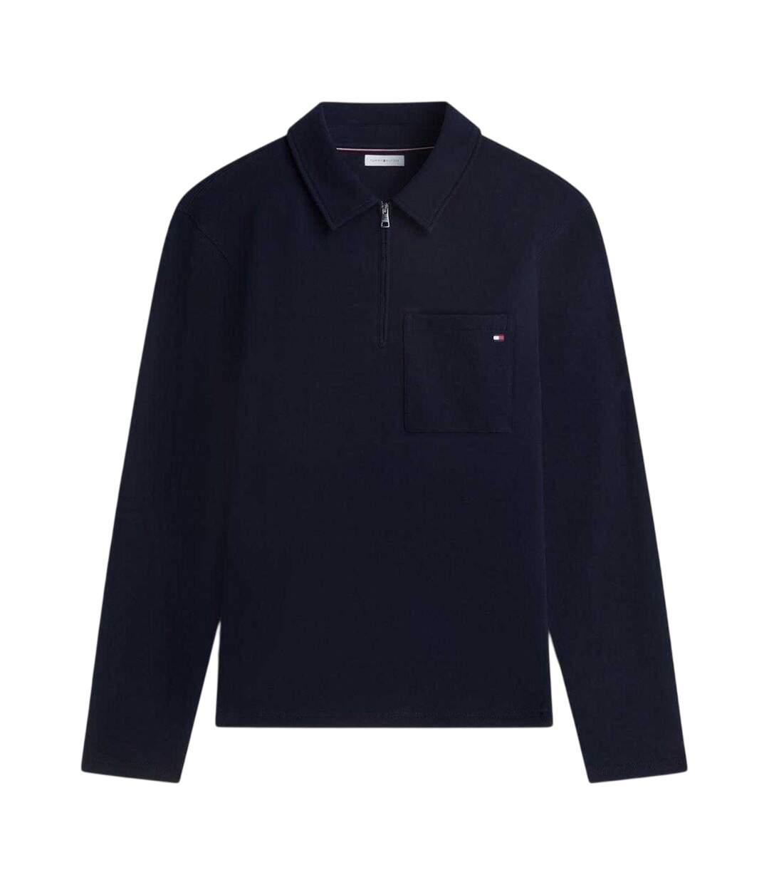 Mens Fleece Quarter Zip Polo Shirt Desert Sky Tommy Hilfiger-2