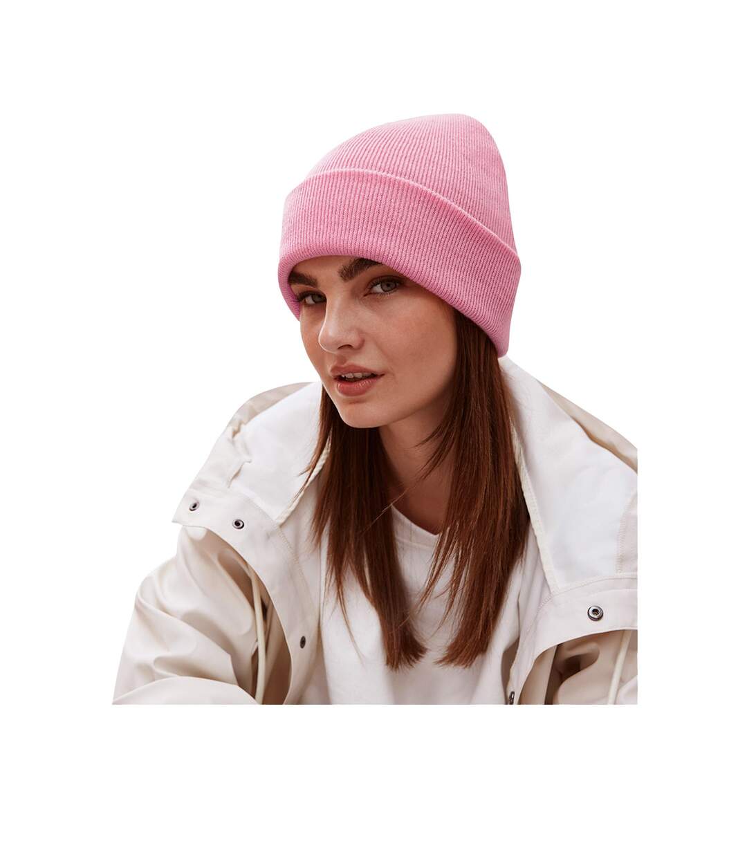 Bonnet À Manchettes Original Pour Adultes, Unisexe Rose Clair Beechfield-1