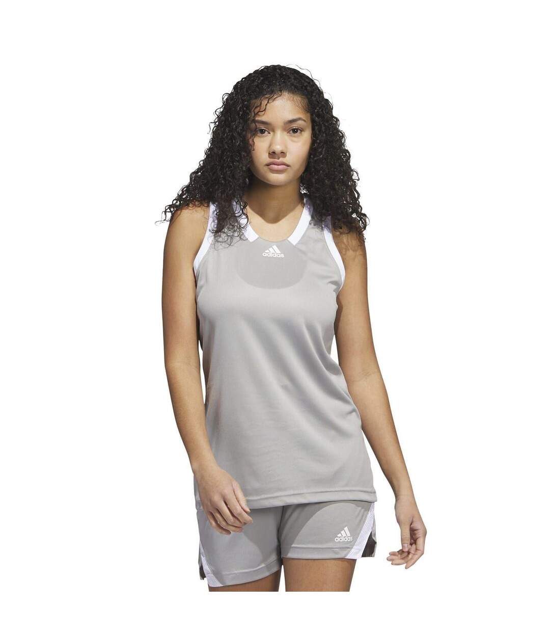 Débardeur Motif/style Rayure Latérale Femme Gris Adidas-4