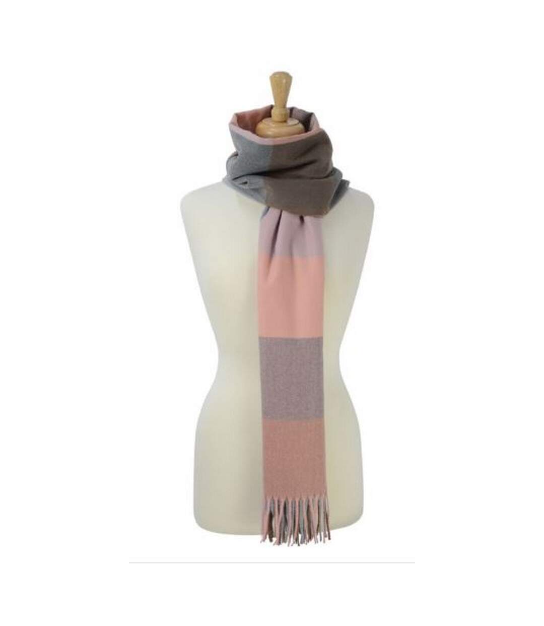 Womens/ladies cumbria scarf one size blush pink/dark grey/brown HyFASHION