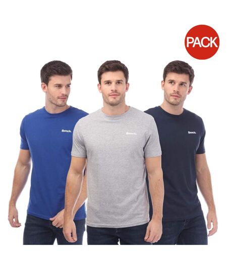 Pack Of 3  Mens Beau T-shirt  Navy Grey Blue Bench