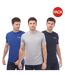 Pack Of 3  Mens Beau T-shirt  Navy Grey Blue Bench-1