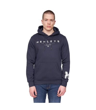 Mens hentyme logo hoodie navy Henleys