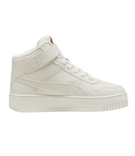 Womens/ladies Carina Street Mid Cut Trainers Cream Puma