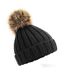 Bonnet pom pom enfant noir Beechfield