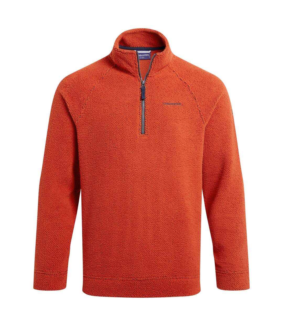 Mens Karlton Half Zip Fleece Top Carnelian Orange Craghoppers-1