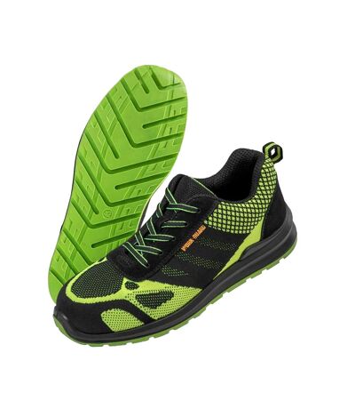 Result Work-guard Mens Hicks Safety Trainers Neon Green Black WORK-GUARD By Result