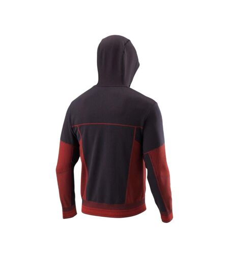 Mens Rush Logo Full Zip Hoodie Black Red Wilson
