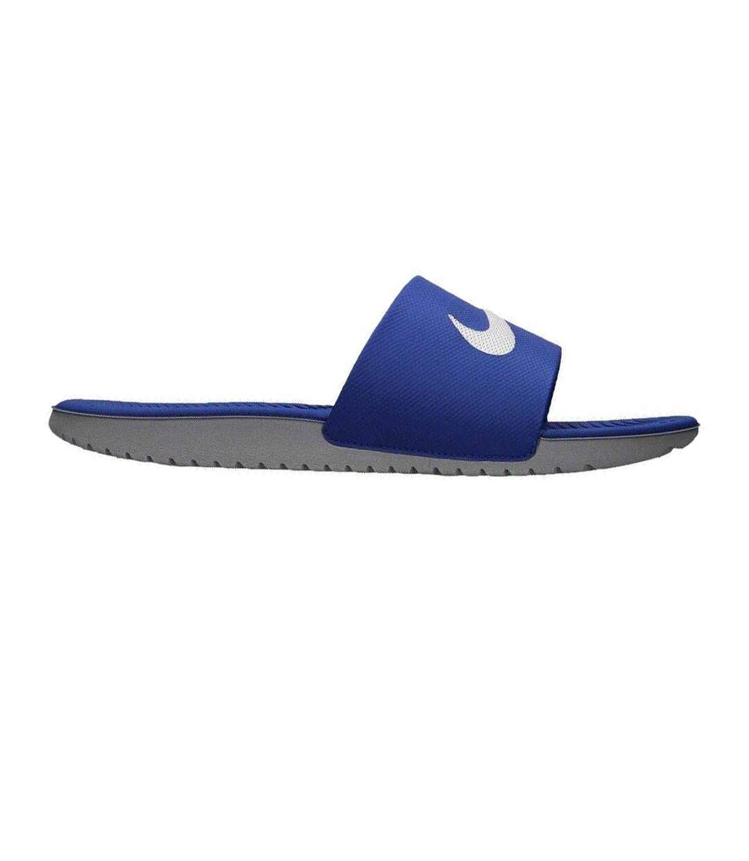 Childrens/kids Kawa Swoosh Slides Blue Silver Nike-1