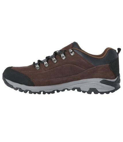 Mens falark vibram leather walking shoe dark earth Trespass