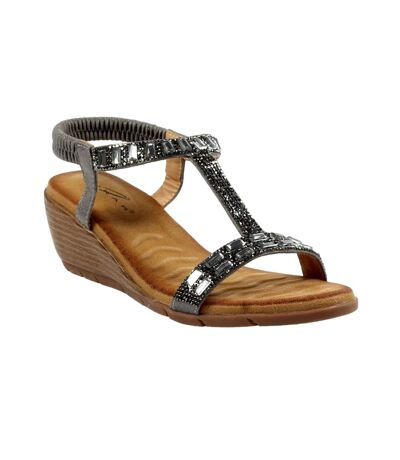 Sandales À Talons Compensés Macie Femme Étain Lunar