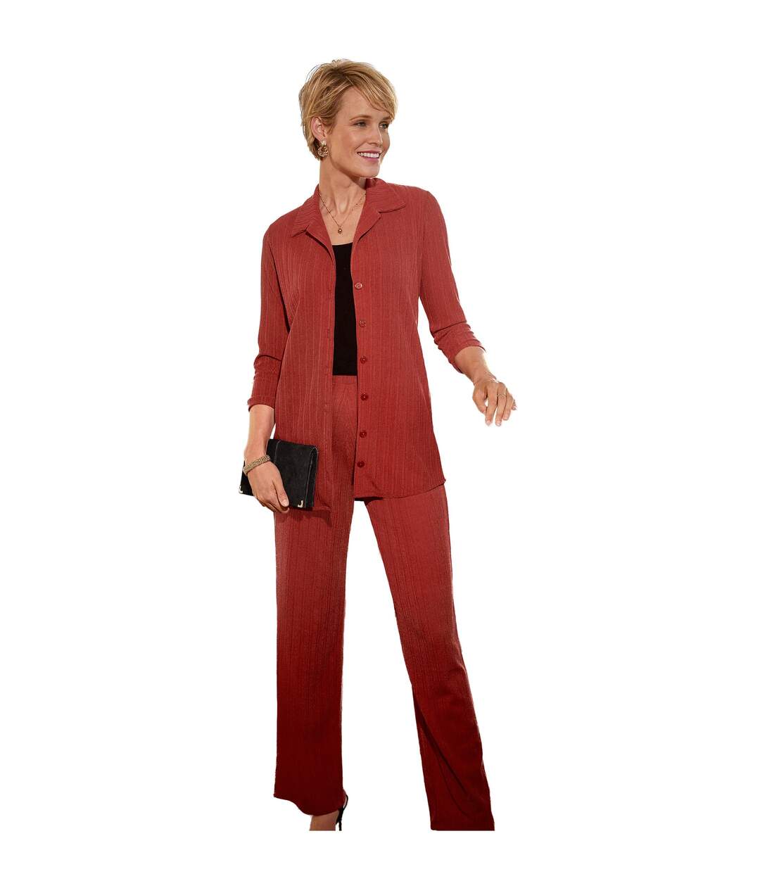 Veste légère col chemisier maille fantaisie-2