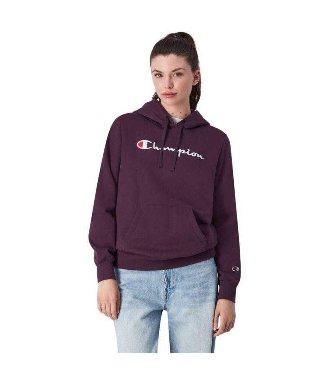 Sweat À Capuche Motif/style Grand Logo Femme Violet Clair Champion-1