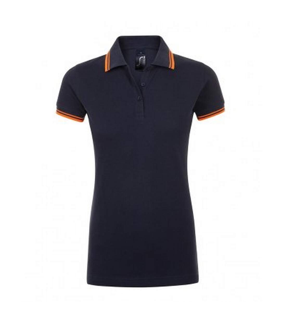 Polo manches courtes pasadena femme bleu marine/orange SOLS