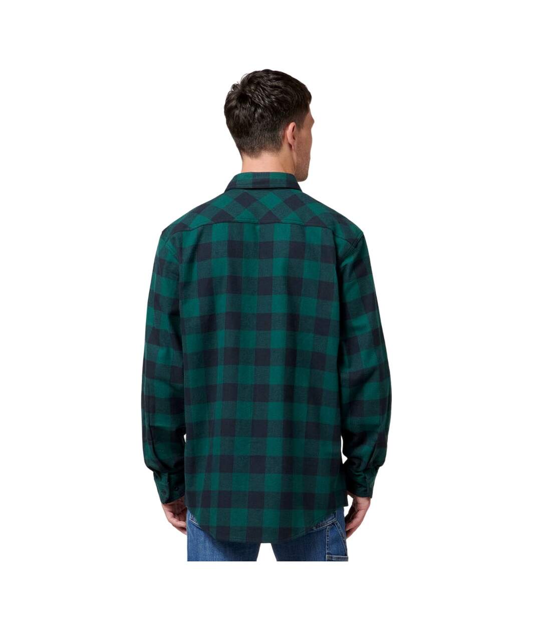 Mens checked flannel long-sleeved shirt green Hard Yakka