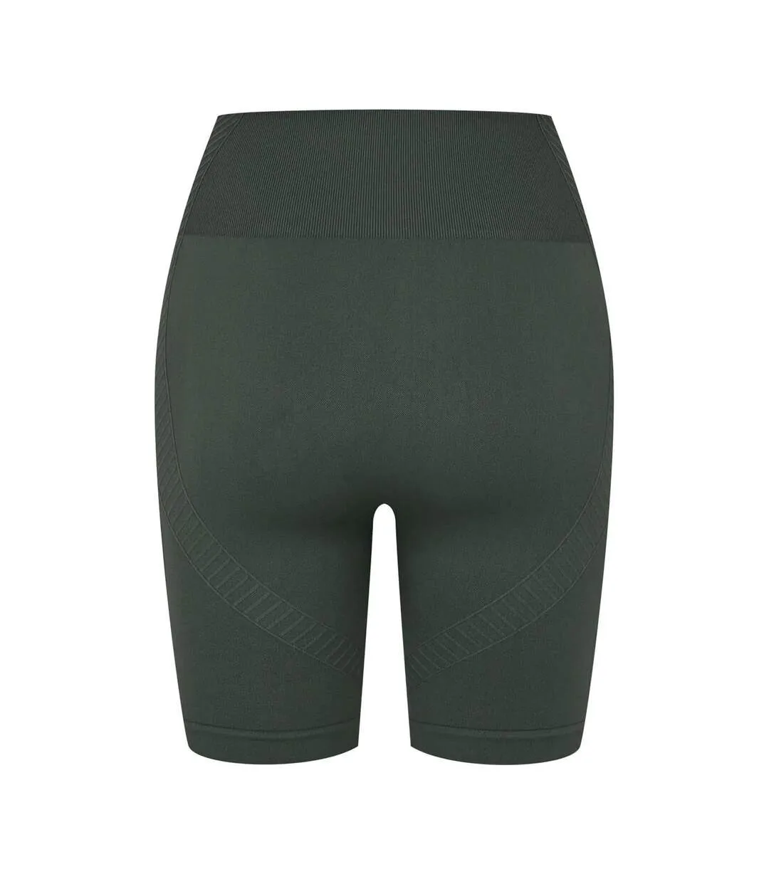 Womens/ladies High Waist Cycling Shorts Khaki USA-4