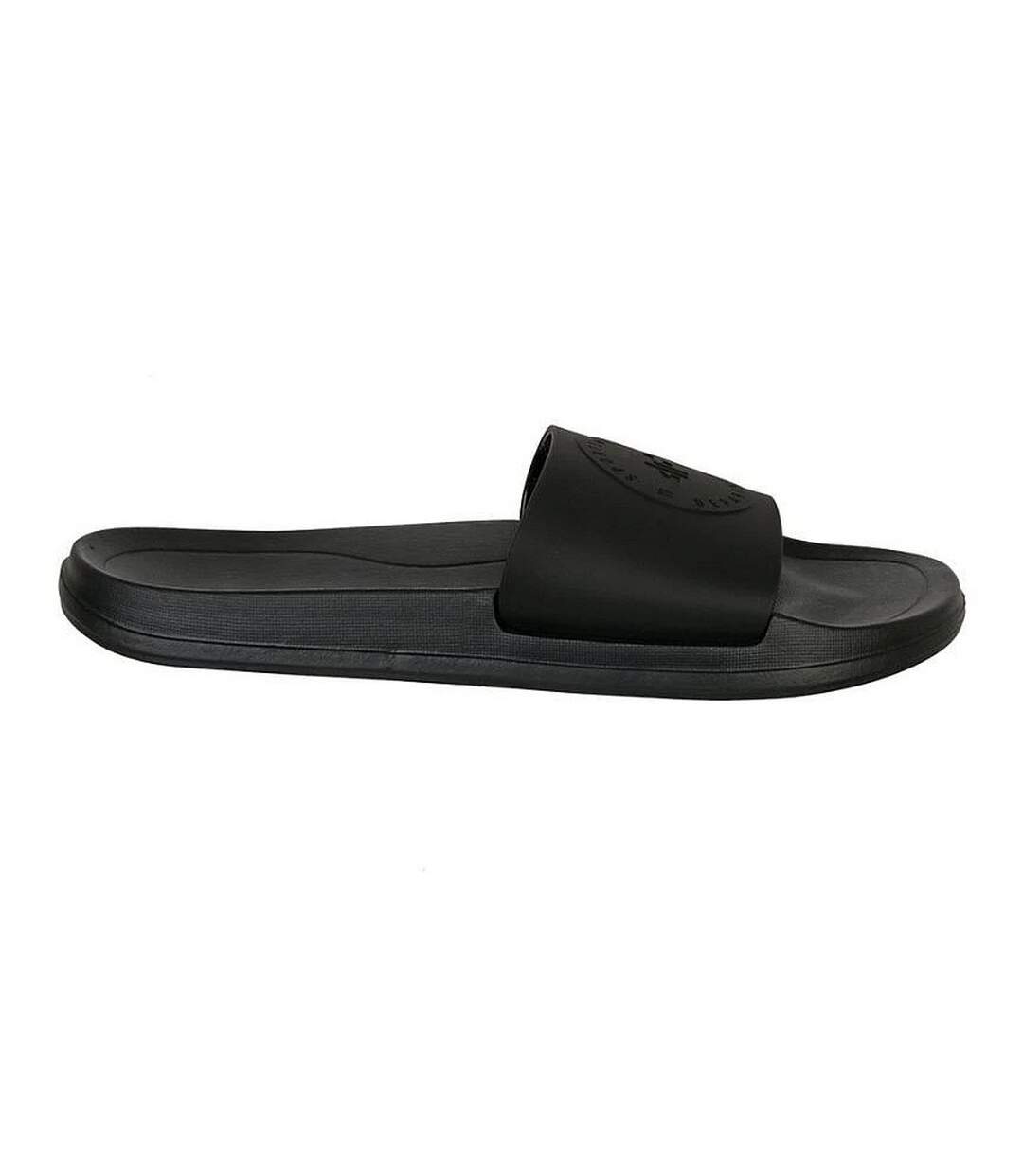 Mens Logo Flip Flops Black 4F-1