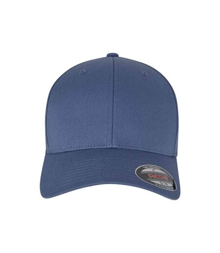 Childrens/kids Wooly Combed Baseball Cap China Blue Flexfit