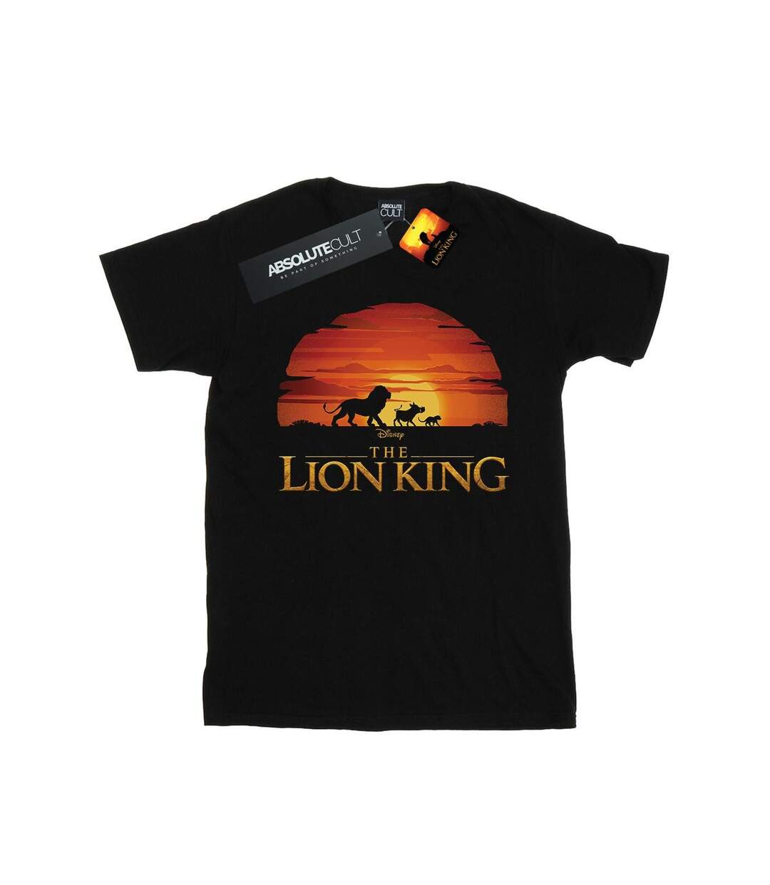 Disney Womens/Ladies The Lion King Movie Sunset Logo Cotton Boyfriend T-Shirt (Noir) - UTBI29143-1