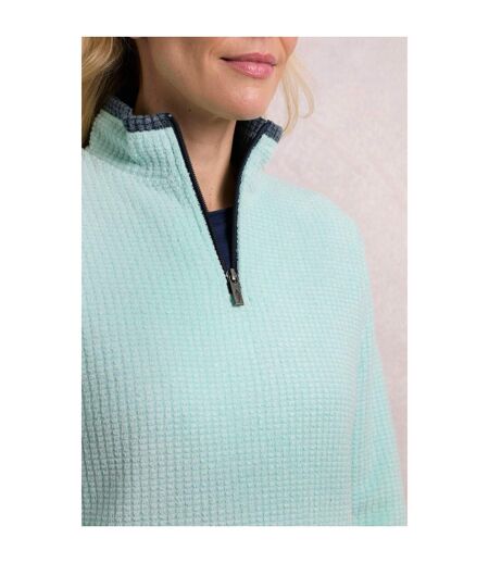 Womens/ladies beye grid eco friendly quarter zip fleece top sea spray Weird Fish