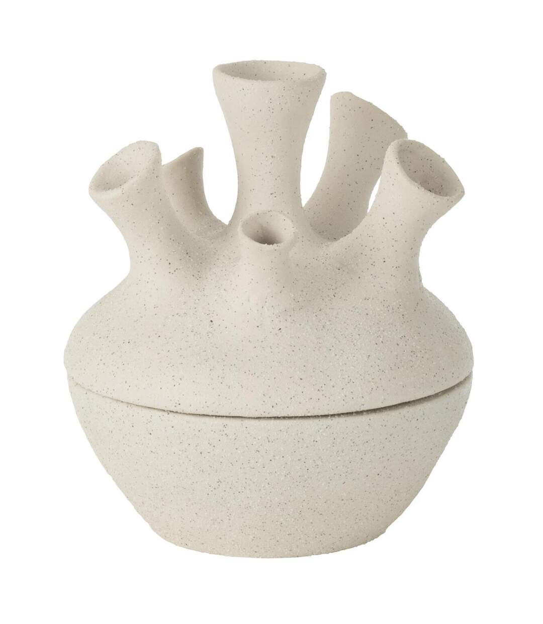 Vase Corail en Argile Seymour 19cm Blanc-1