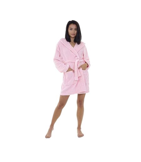 Brave Soul Ladies/Womens Bunny Rabbit Hooded Dressing Gown (Pink) - UTUT864