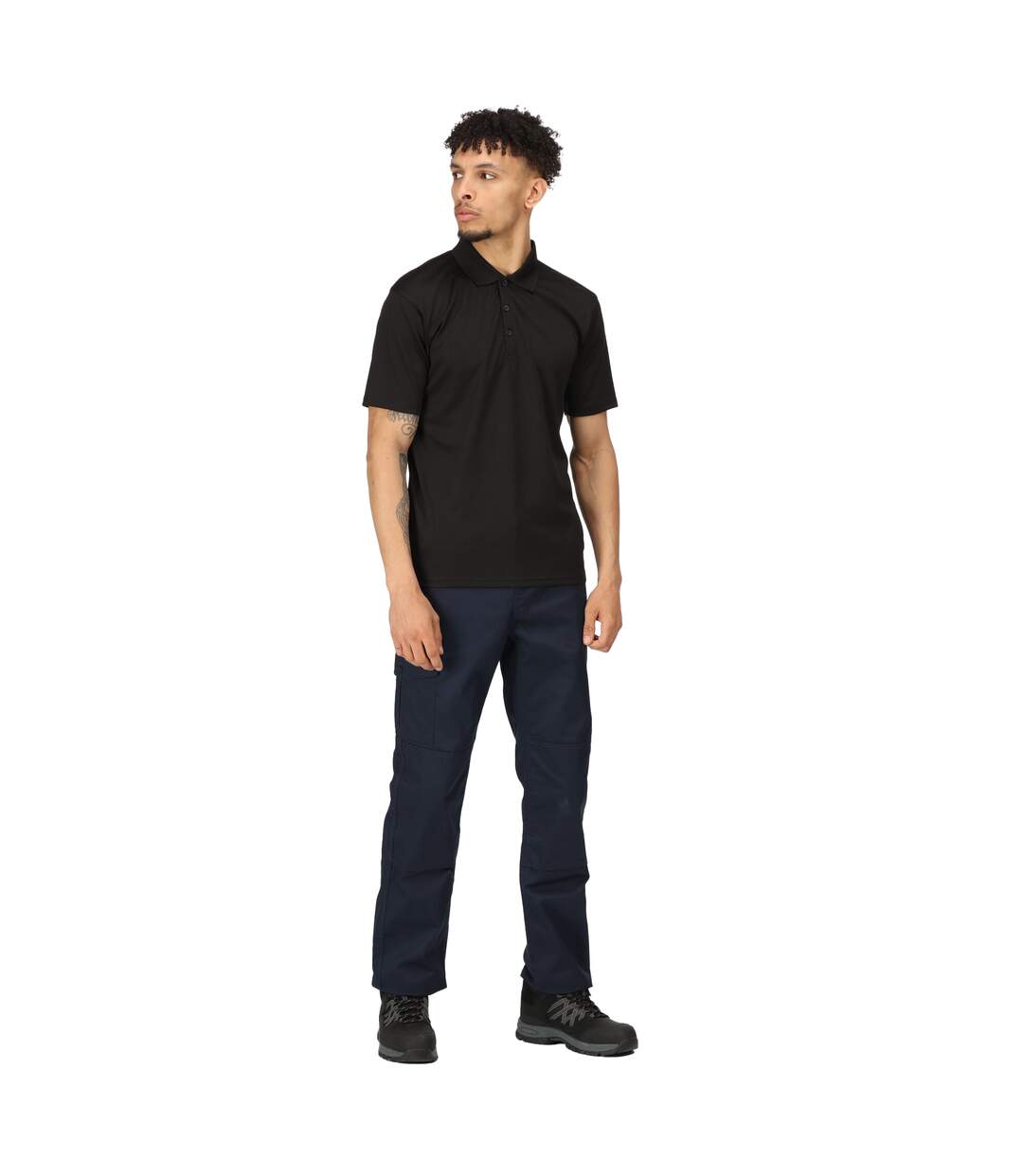 Mens pro moisture wicking polo shirt black Regatta