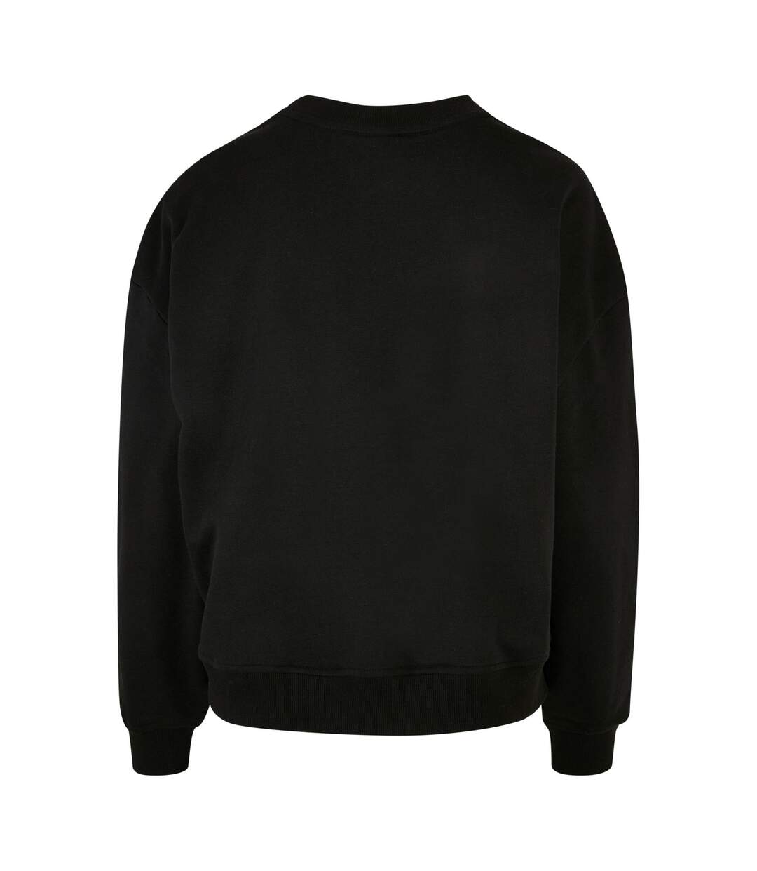 Sweat-shirt Surdimensionné À Col Ras Du Cou Womens/ladies Noir Build Your Brand-2