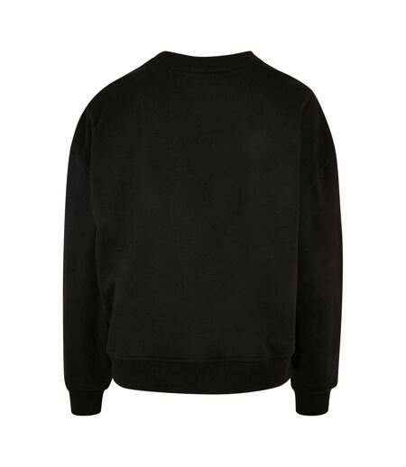 Sweat-shirt Surdimensionné À Col Ras Du Cou Womens/ladies Noir Build Your Brand