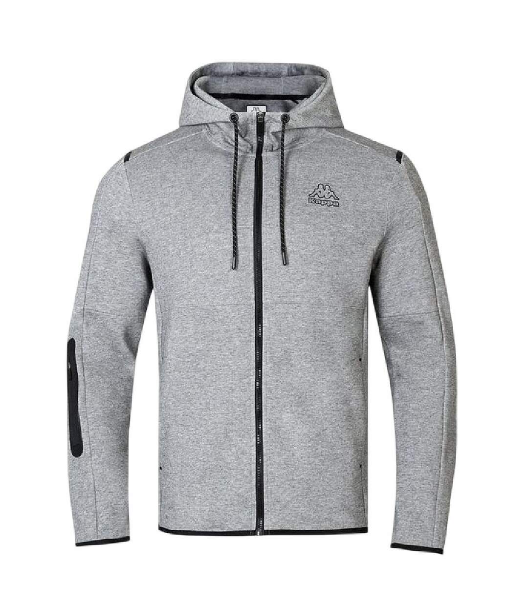 Mens Regular Full Zip Hoodie Grey Marl Marl Kappa-1