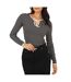 Womens/ladies Striped Top Black Cream Brave Soul-2