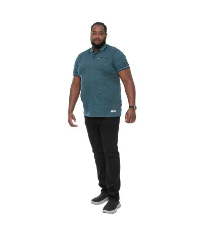 Mens D555 Troy Textured Kingsize Polo Shirt Teal Duke