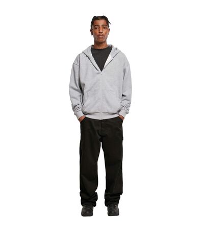 Mens Ultra Heavyweight Full Zip Hoodie Heather Grey Build Your Brand