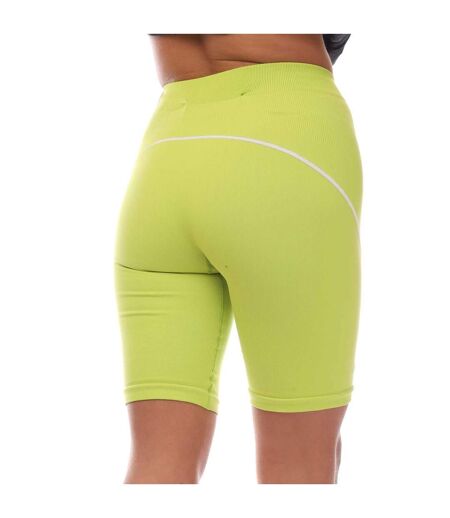 Womens/ladies Athl Seamless Shorts Green Off White