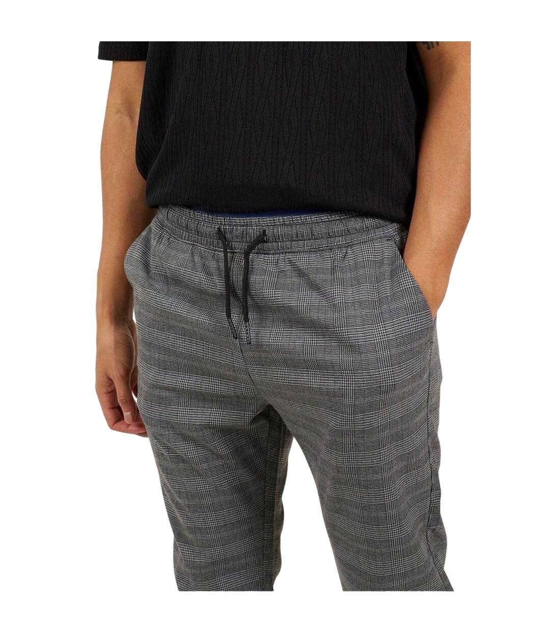 Pantalon Motif/style À Carreaux Homme Gris Brave Soul-4