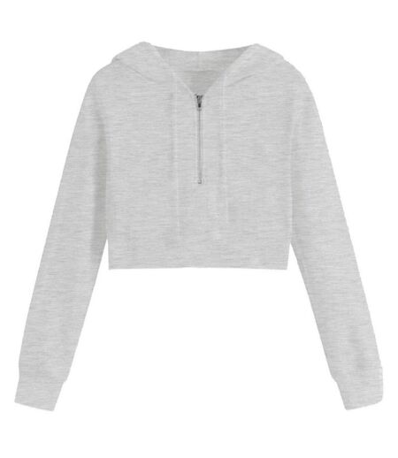 Sweat Court À Capuche Motif/style Uni Femme Gris Miso