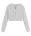 Sweat Court À Capuche Motif/style Uni Femme Gris Miso-1