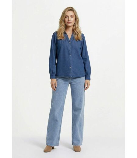 Chemise en jean bohème plissée
