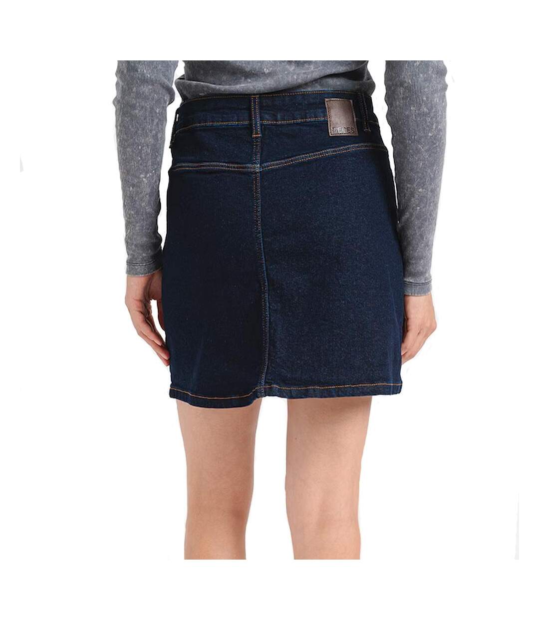 Jupe bleu brut femme pieces juna-2