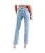 Womens/ladies 501 Leather Patch Cropped Jeans Light Blue Levis-2