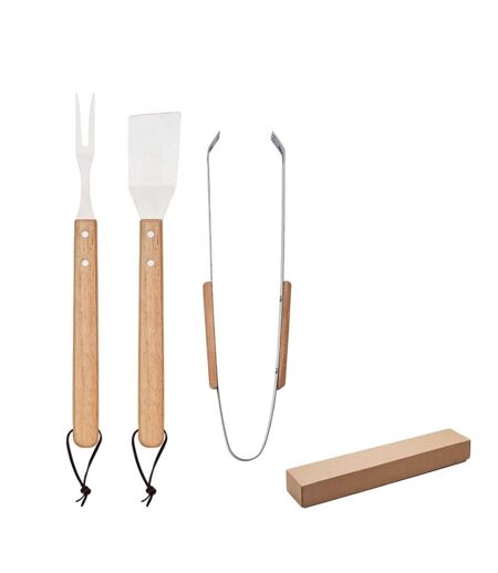 Pack of 3  Smokey oak bbq tool set  one size wood MidOcean
