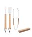 Pack of 3  Smokey oak bbq tool set  one size wood MidOcean-2