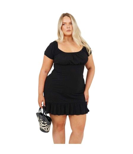 Robe Courte Manches Courtes Femme Noir Brave Soul