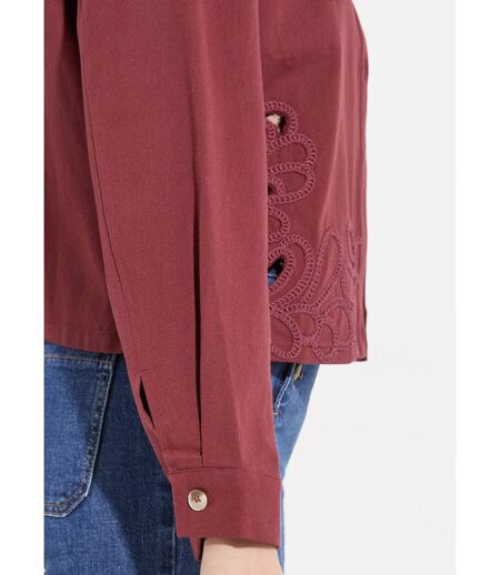 Veste courte en denim, détails ajourés